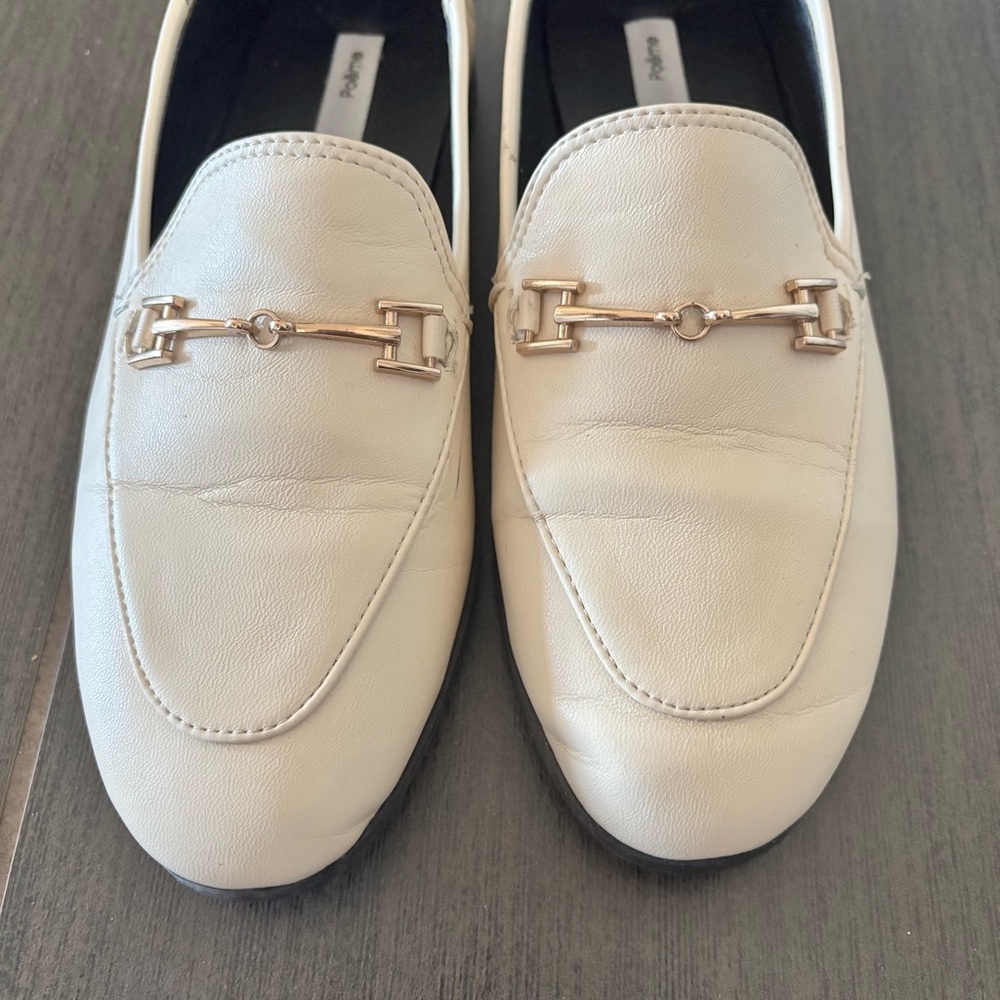Soft Vegan Leather Cream Loafers - Picture 2 of 7